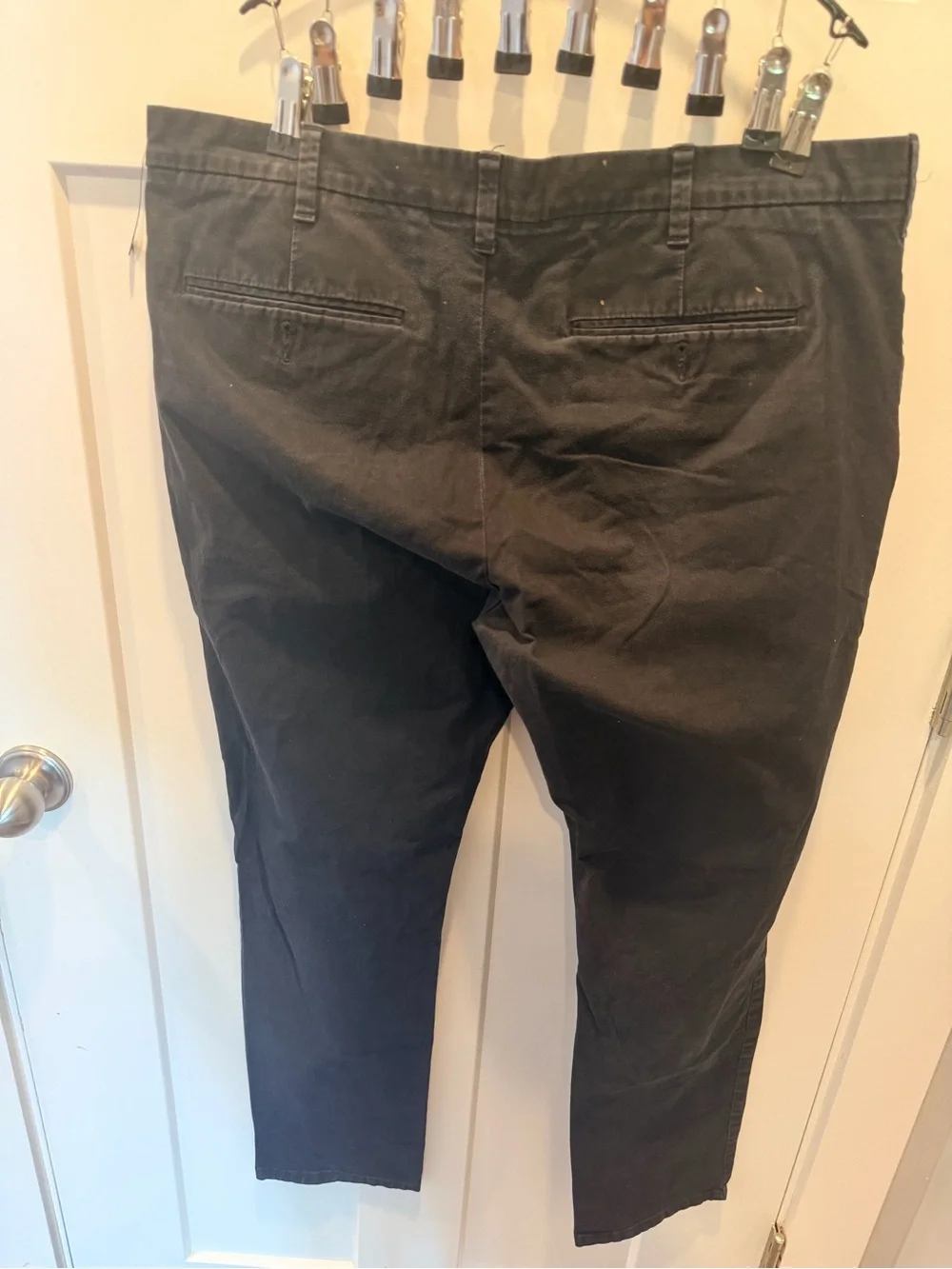 M&S Marks Spencer Slim Fit Chino Pants 38x31 Black Charcoal Mens Trousers